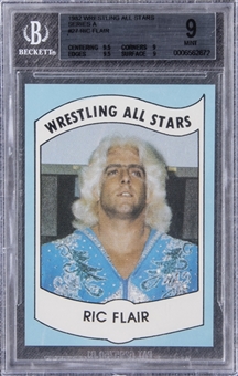 1982 Wrestling All-Stars Series A #27 Ric Flair Rookie Card - BGS MINT 9